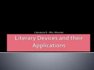 Literary Devices and their Applications