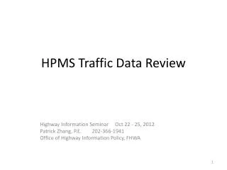 HPMS Traffic Data Review