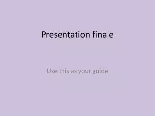 Presentation finale