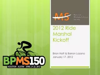2012 Ride Marshal Kickoff