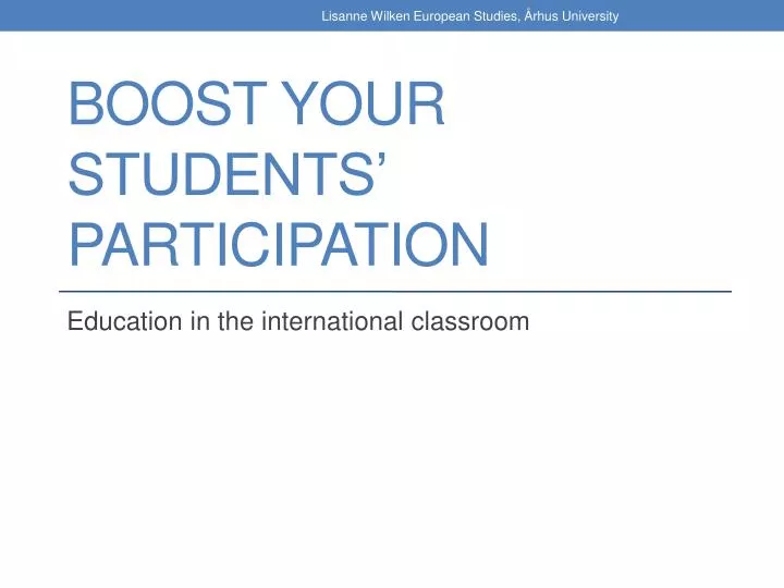boost your students participation