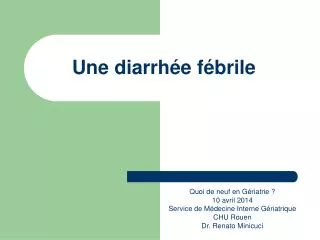 une diarrh e f brile