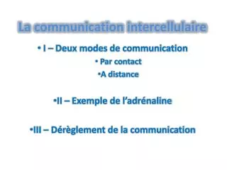 La communication intercellulaire