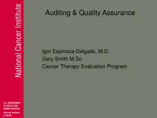 Auditing &amp; Quality Assurance