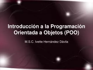 introducci n a la programaci n orientada a objetos poo