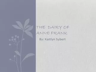 The dairy of Anne Frank