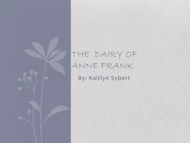 the dairy of anne frank