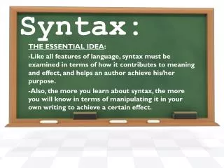 Syntax: