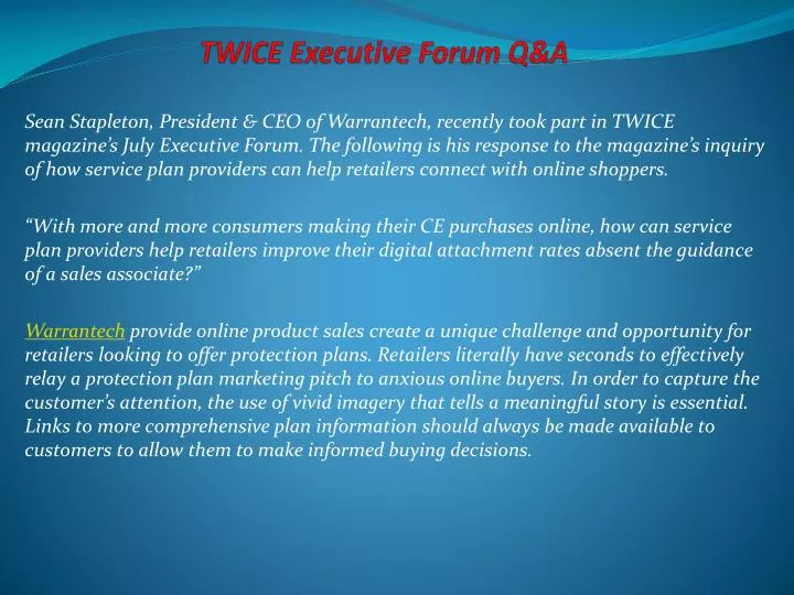 twice executive forum q a