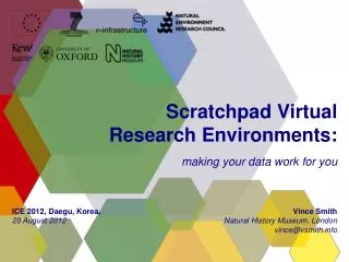 Scratchpad V irtual Research Environments: making your data work for you