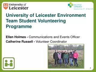 University of Leicester Environment Team Student Volunteering Programme