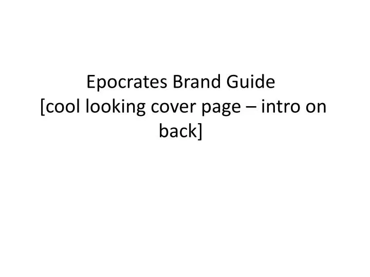 epocrates brand guide cool looking cover page intro on back