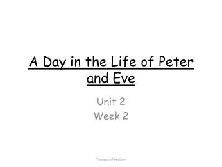 A Day in the Life of Peter and Eve