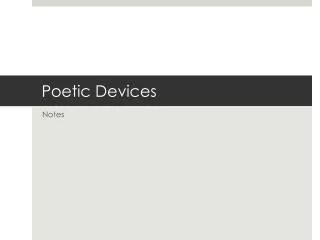 Poetic Devices