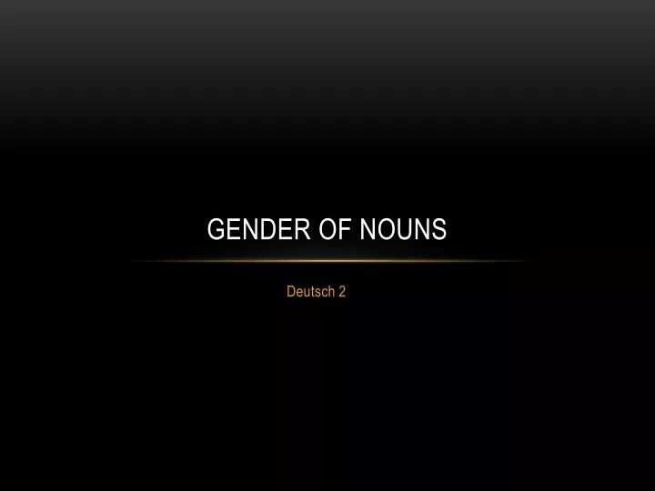 gender of nouns