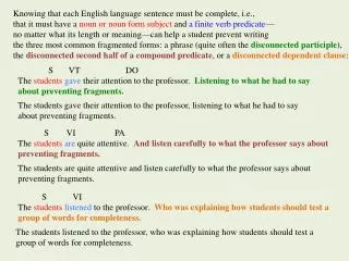 Knowing that each English language sentence must be complete, i.e.,