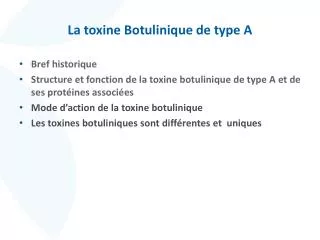 la toxine botulinique de type a
