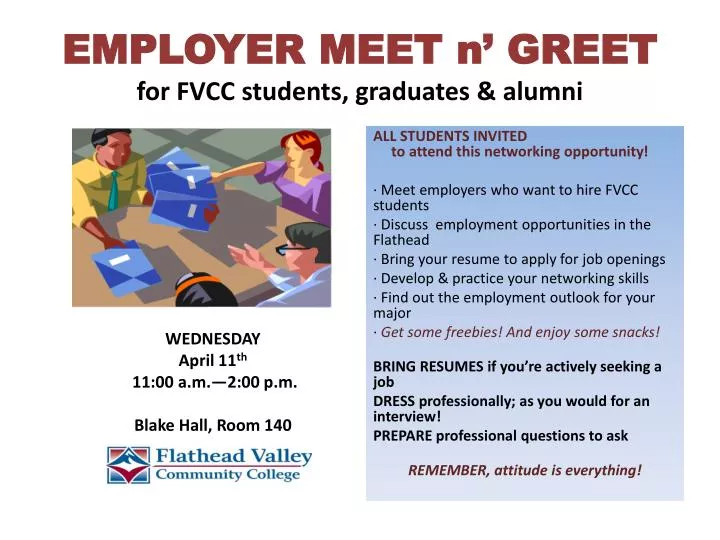 employer meet n greet for fvcc students graduates alumni