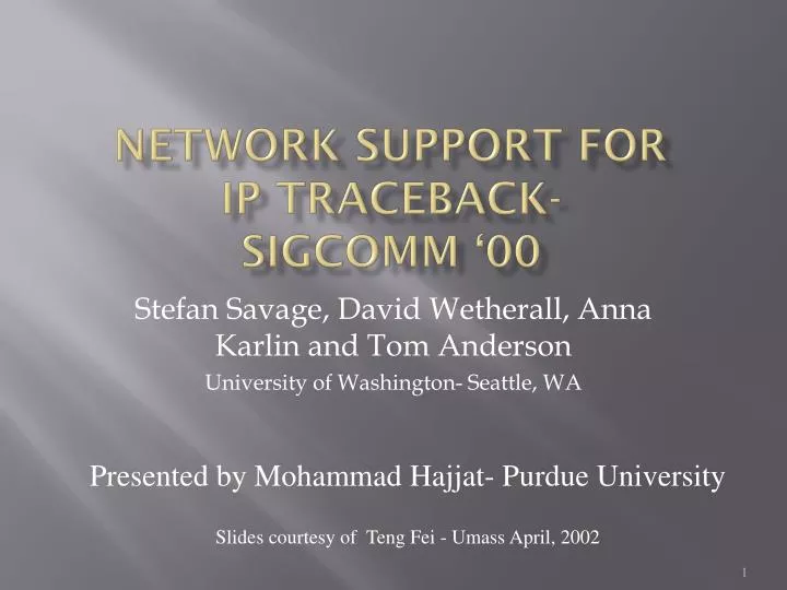 network support for ip traceback sigcomm 00