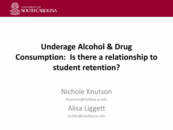 underage alcohol drug consumption is there a relationship to student retention