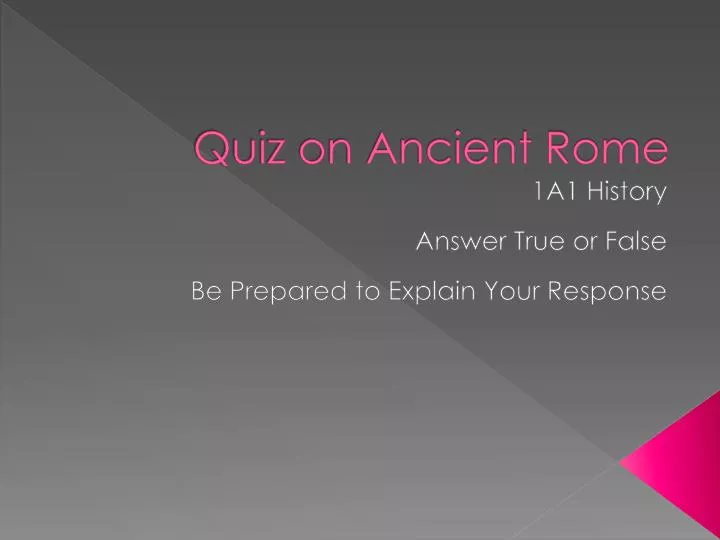 quiz on ancient rome