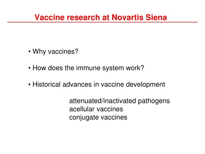 vaccine research at novartis siena