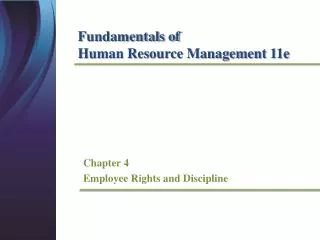 Chapter 4 Employee Rights and Discipline