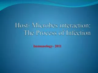 Host- Microbes interaction: The Process of Infection