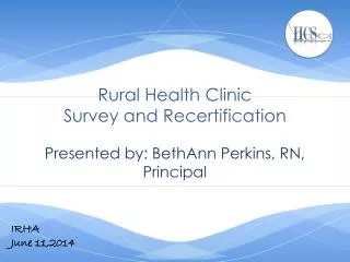 Rural Health Clinic Survey and Recertification