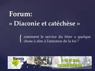 Forum: « Diaconie et catéchèse »