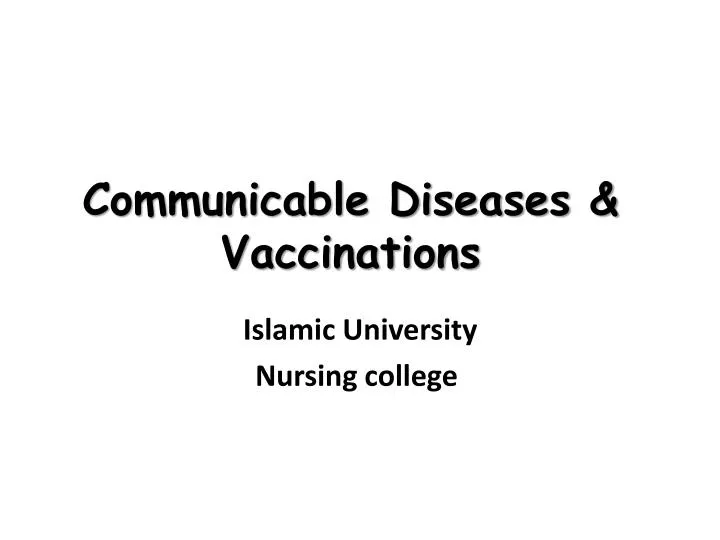 communicable diseases vaccinations