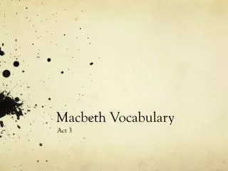 Macbeth Vocabulary