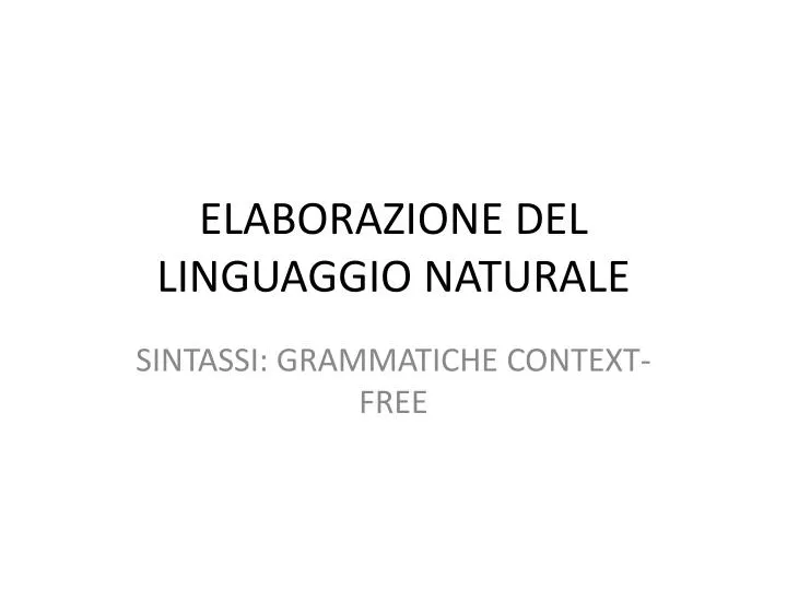 elaborazione del linguaggio naturale