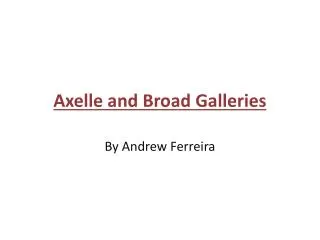 Axelle and Broad Galleries