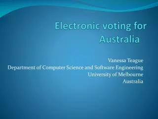 Electronic voting for Australia