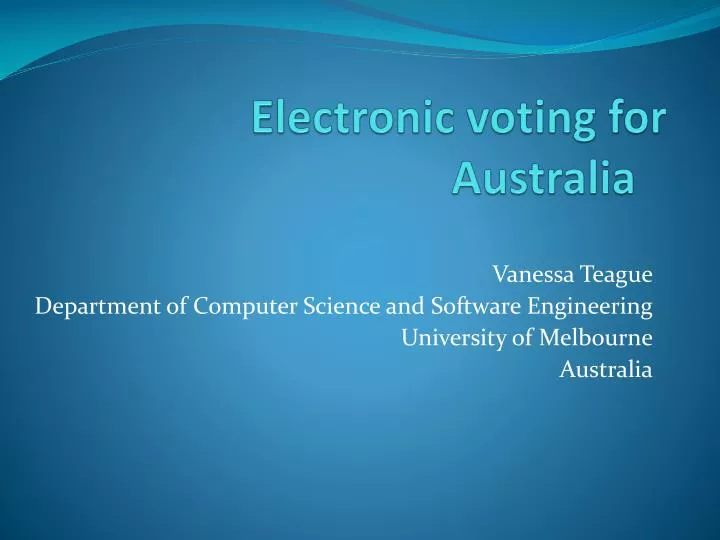 electronic voting for australia