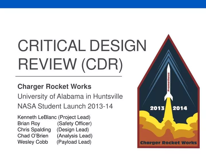 critical design review cdr