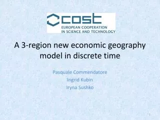 A 3-region new economic geography model in discrete time