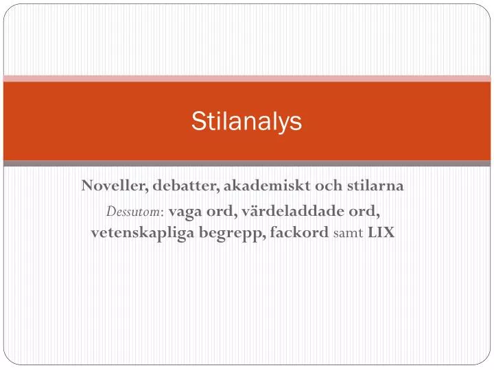 stilanalys