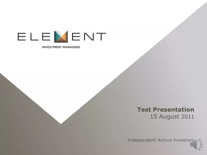 test presentation 15 august 2011