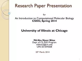 Research Paper Presentation