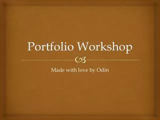 Portfolio Workshop