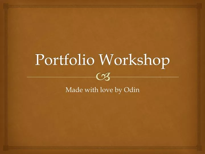 portfolio workshop