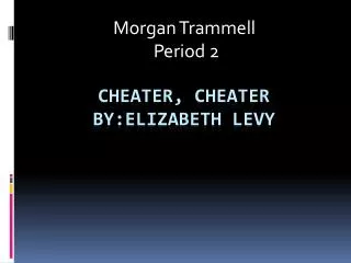 Cheater, cheater by:elizabeth levy