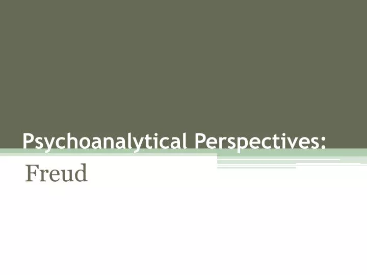 psychoanalytical perspectives