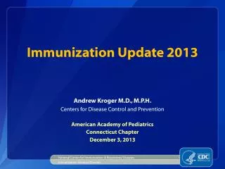Immunization Update 2013