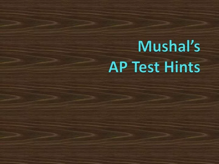 mushal s ap test hints