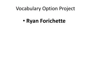 Vocabulary Option Project