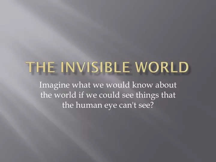 the invisible world