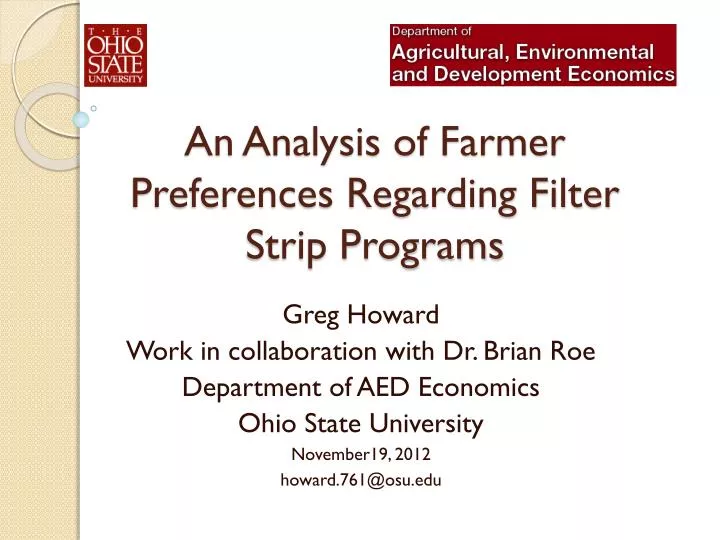 an analysis of farmer preferences regarding filter strip programs